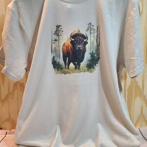 Majestic American Bison Beige T-Shirt